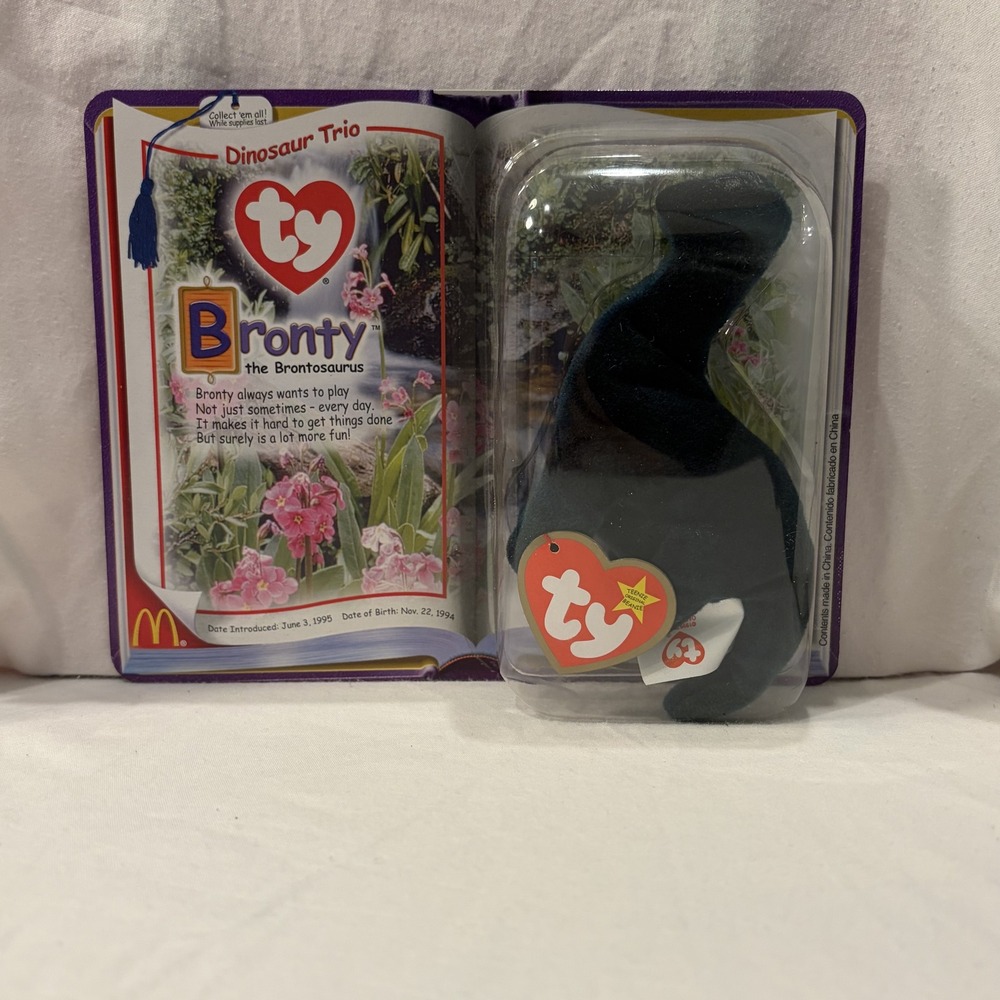 Ty Beanie Baby Bronty Dinosaur Trio McDonald's Sealed